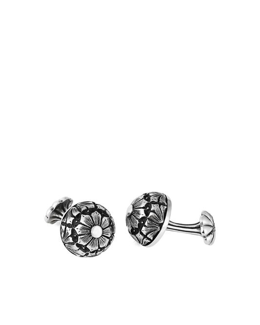 Engraved Sphere Fx Silver Cufflinks