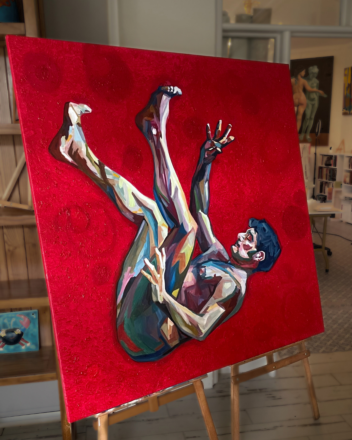 Falling 150×150cm Figurative Expressionism Surrealism Oil Painting