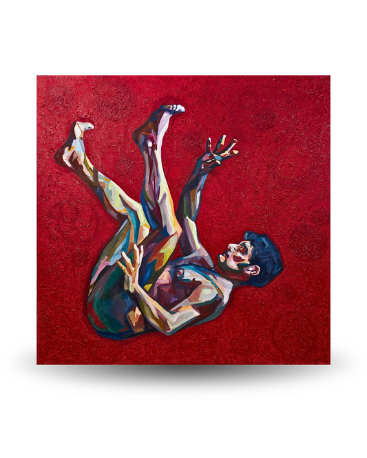 Falling 150×150cm Figurative Expressionism Surrealism Oil Painting