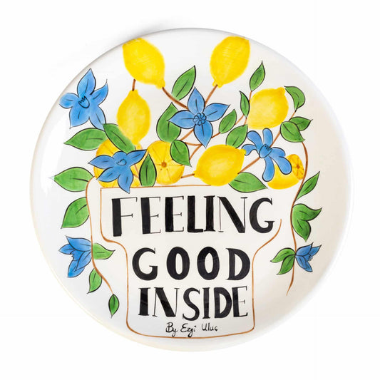 Inner Eye Handmade Feeling Good Inside Signature Ceramic Wall Plate