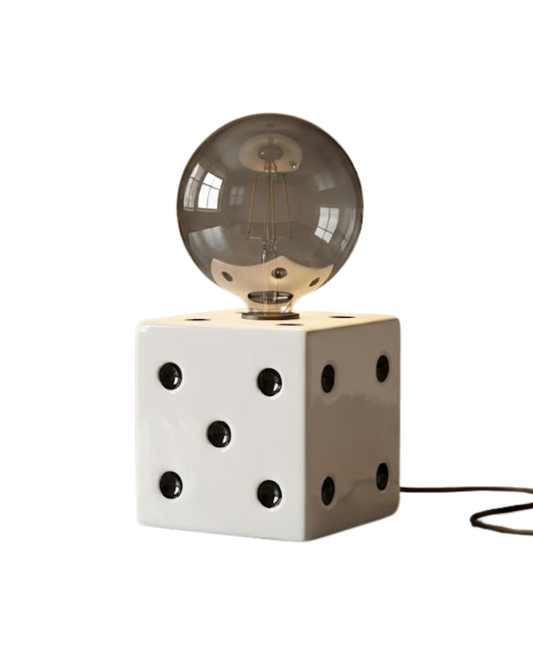 Fortuna Dice Handmade White Ceramic Lamp