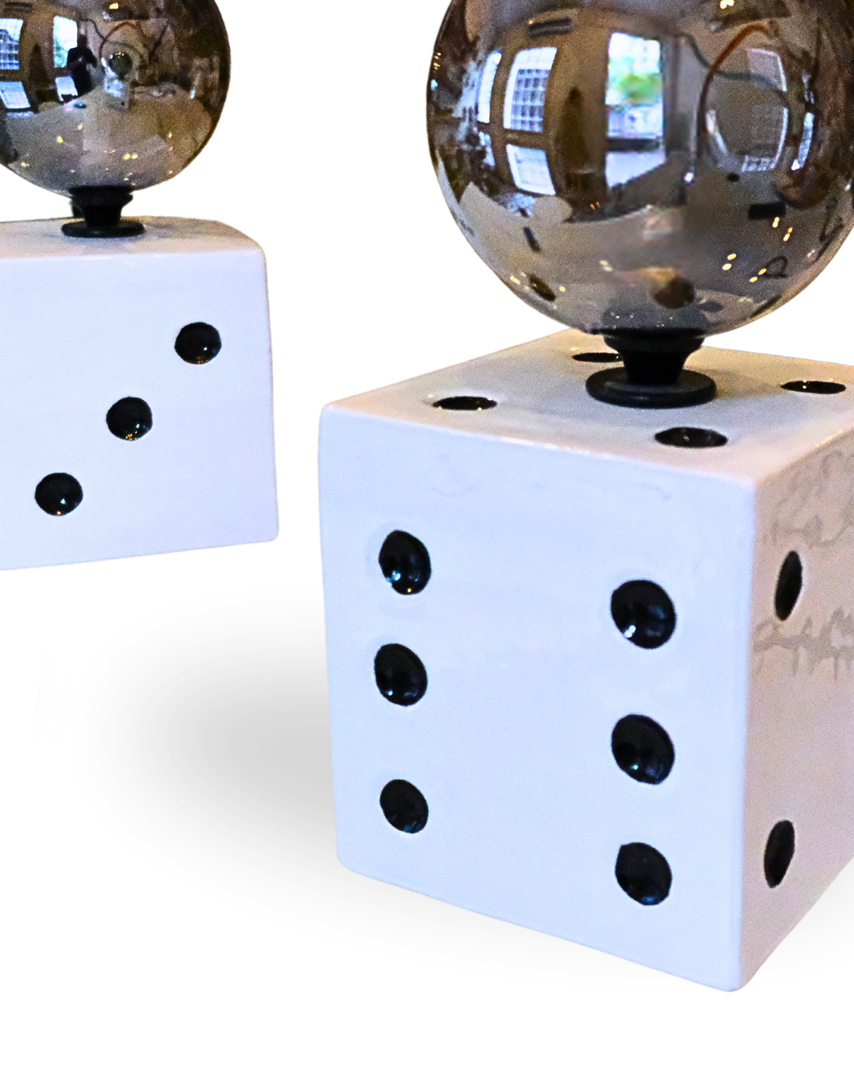 Fortuna Dice Handmade White Ceramic Lamp