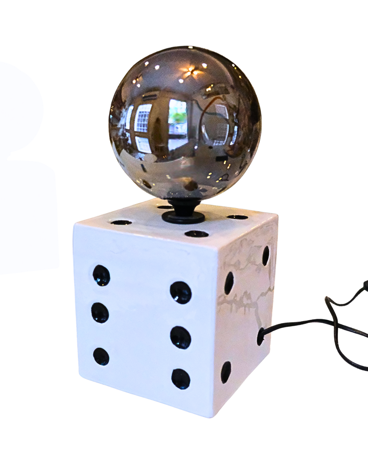 Fortuna Dice Handmade White Ceramic Lamp