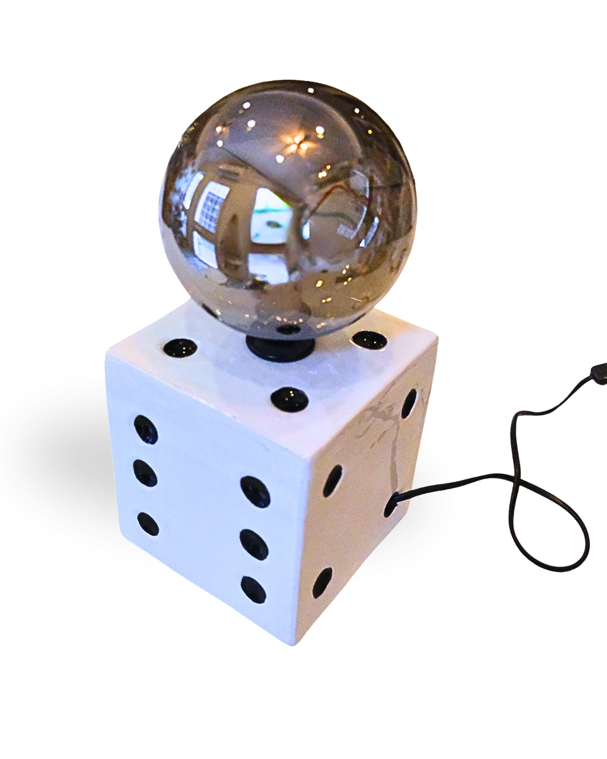 Fortuna Dice Handmade White Ceramic Lamp