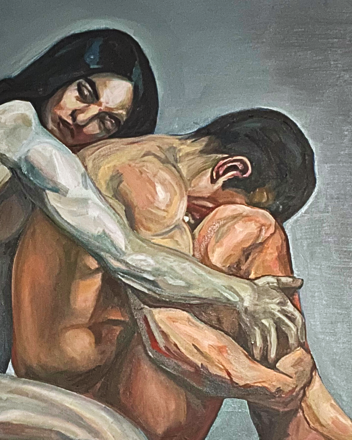 Healer Woman 90×90cm Figurative Expressionism Surrealism Oil Painting