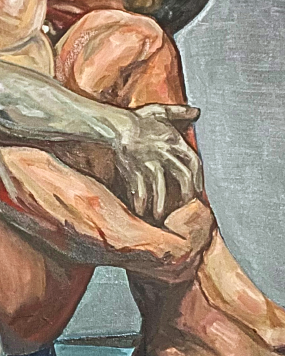 Healer Woman 90×90cm Figurative Expressionism Surrealism Oil Painting