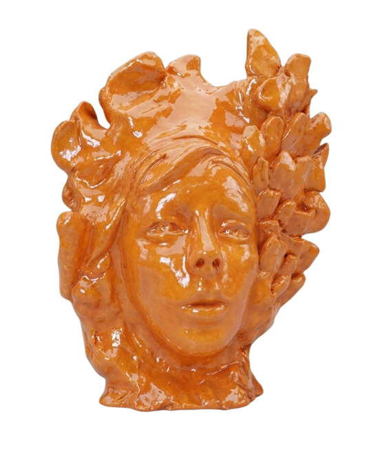 Helios Arc Handmade Orange Sunburst Sculpture