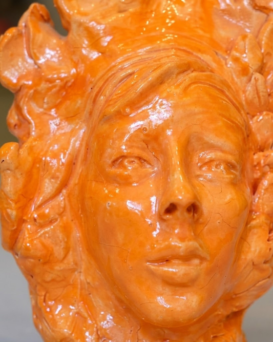 Helios Arc Handmade Orange Sunburst Sculpture