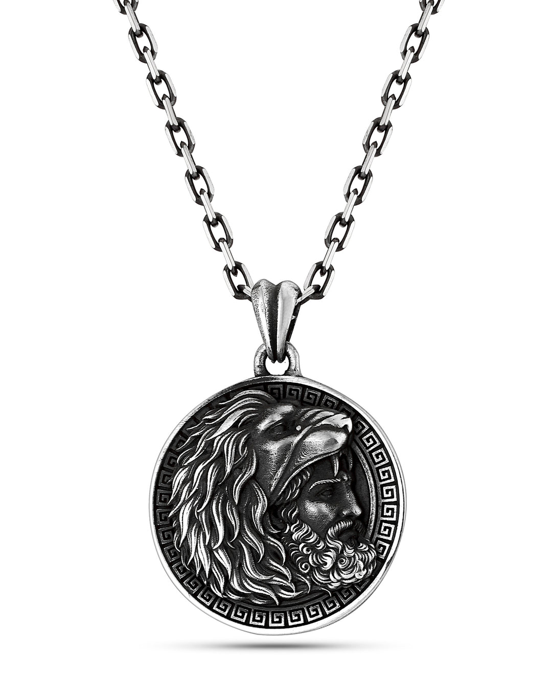 Hercules Lion Head Men’s Silver Necklace