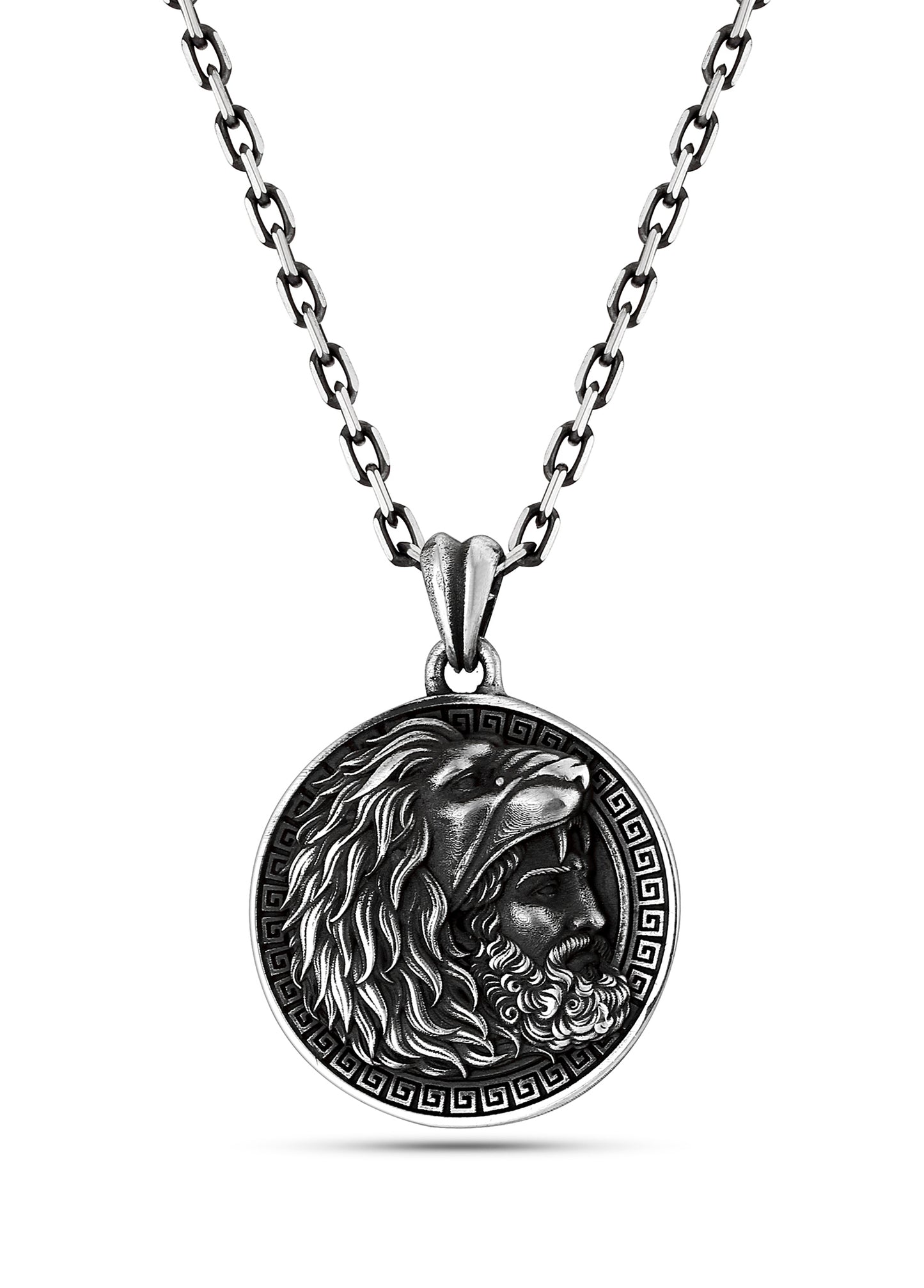 Hercules Lion Head Men’s Silver Necklace