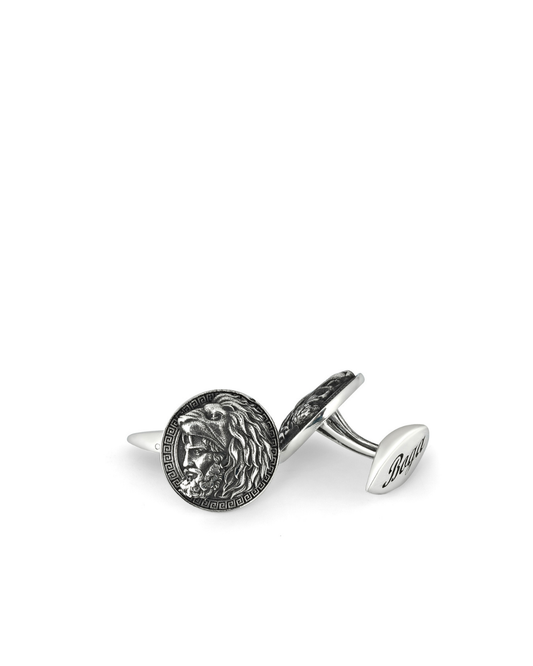 Hercules Lion Head Silver Cufflinks