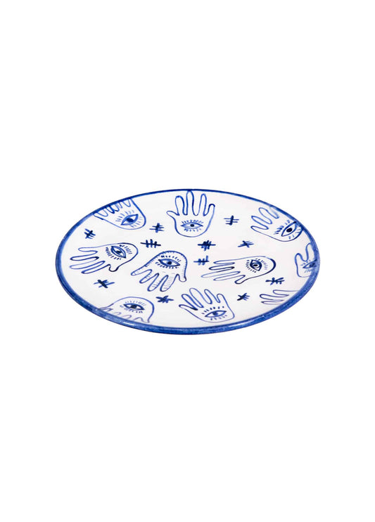 Inner Eye Handmade Fatma's Hand Ceramic Dessert Plate (18 cm)