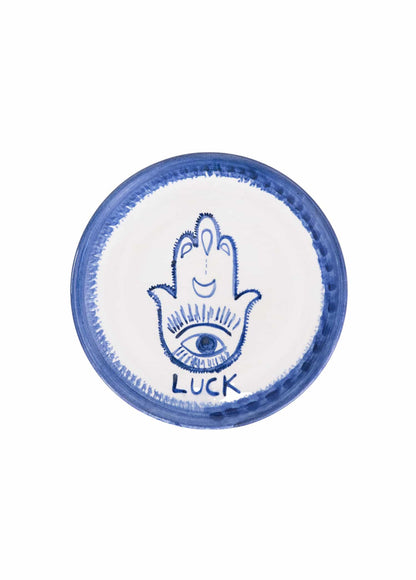 Inner Eye Handmade LUCK Fatma's Hand Ceramic Dessert Plate (18 cm)