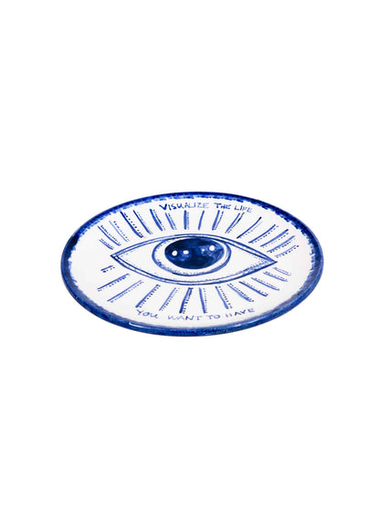 Inner Eye Handmade Single-Eye Ceramic Dessert Plate (18 cm)