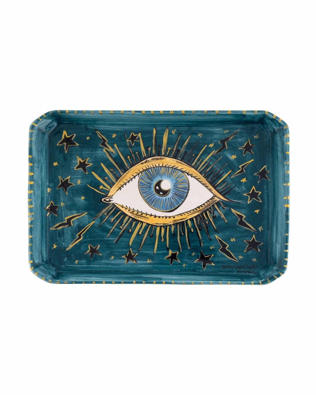 Inner Eye Handmade Blue Eye Ceramic Tray (25 cm)
