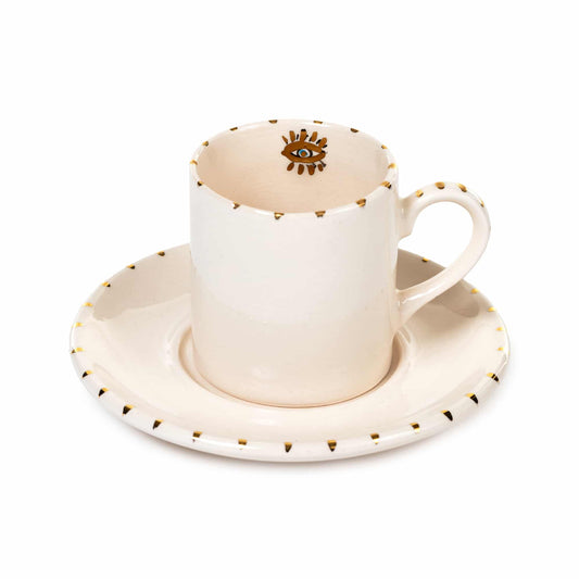 Inner Eye Handmade Single Mini Eye Ceramic Espresso Cup