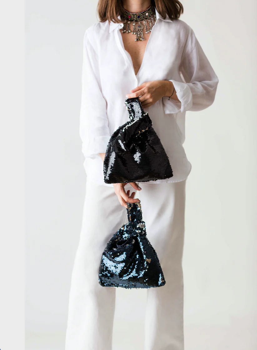 Jade In Navy/ Silver Sequin