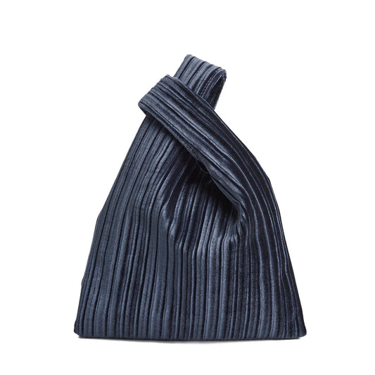 Jade Mini Knot Bag In Blue Grey Corduroy Velvet