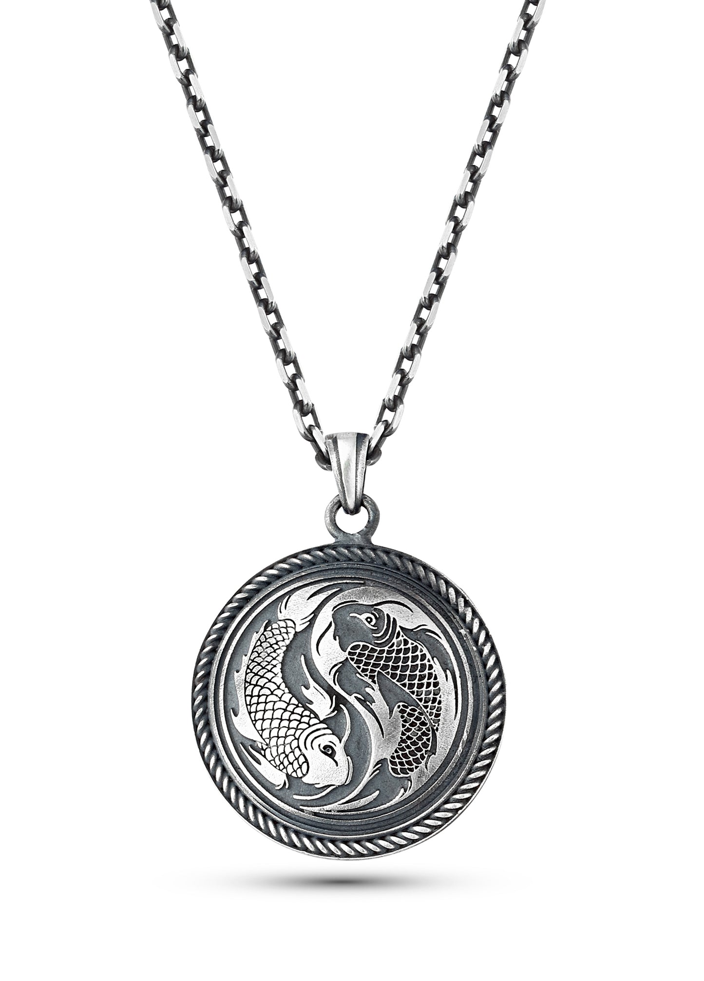 Koi Fish Men’s Silver Necklace