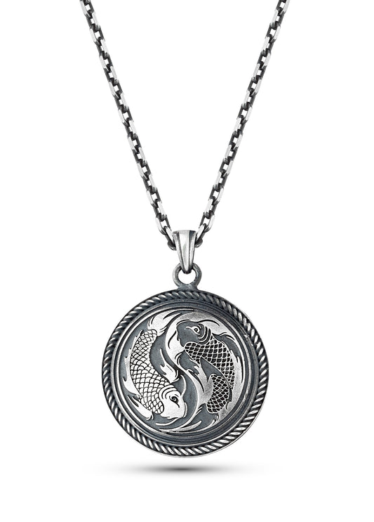 Koi Fish Men’s Silver Necklace