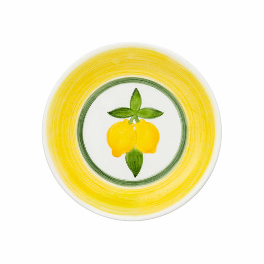 Lemon Splash Handmade Ceramic Yellow Cake Plate 18 cm