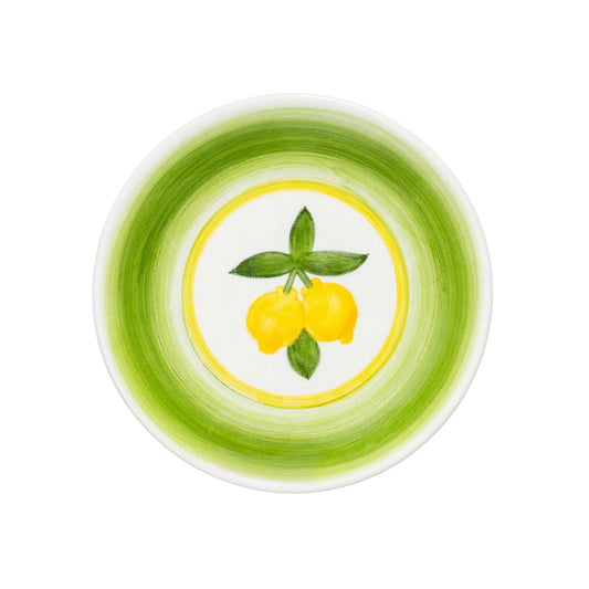 Lemon Splash Handmade Ceramic Green Cake Plate 18 cm