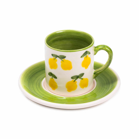 Handmade Ceramic Espresso Cup Set with Handles
