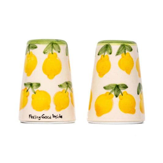 Lemon Splash Handmade Ceramic Salt & Pepper Shakers