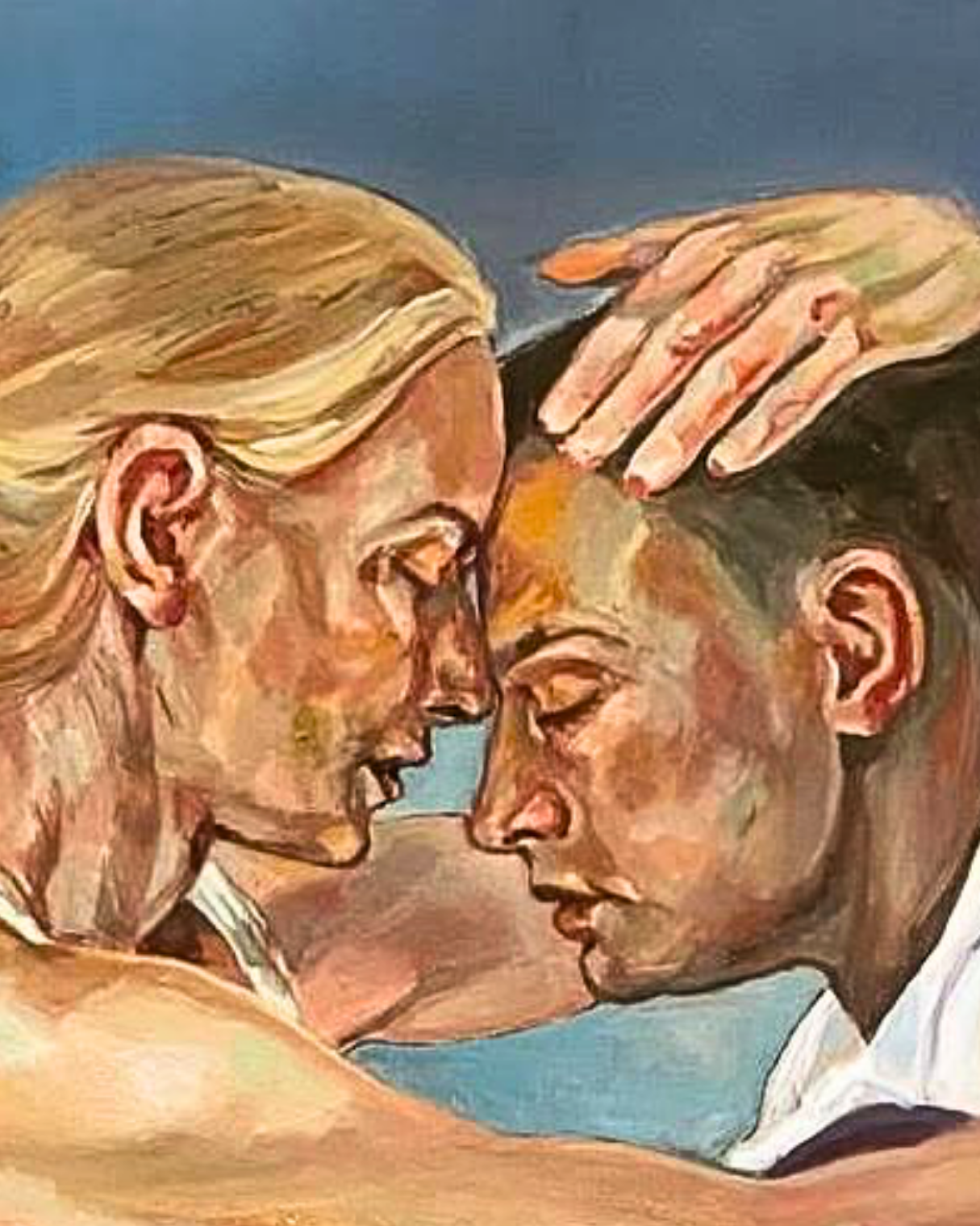 Love Transition 90×90cm Figurative Expressionism Surrealism Oil Painting