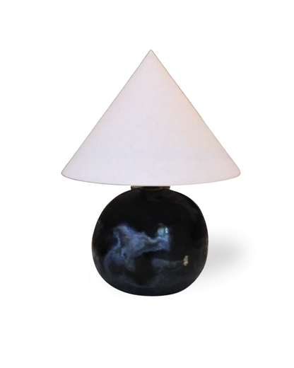Luna Cone Handmade Black Ceramic Lamp