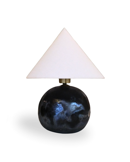 Luna Cone Handmade Black Ceramic Lamp