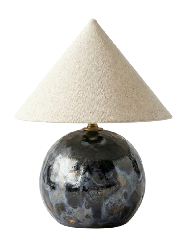 Luna Cone Handmade Black Ceramic Lamp