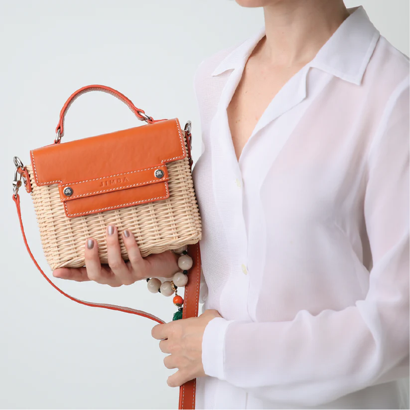 Michelle In Burnt Orange Leather