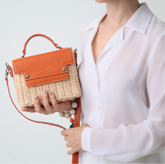 Michelle In Burnt Orange Leather