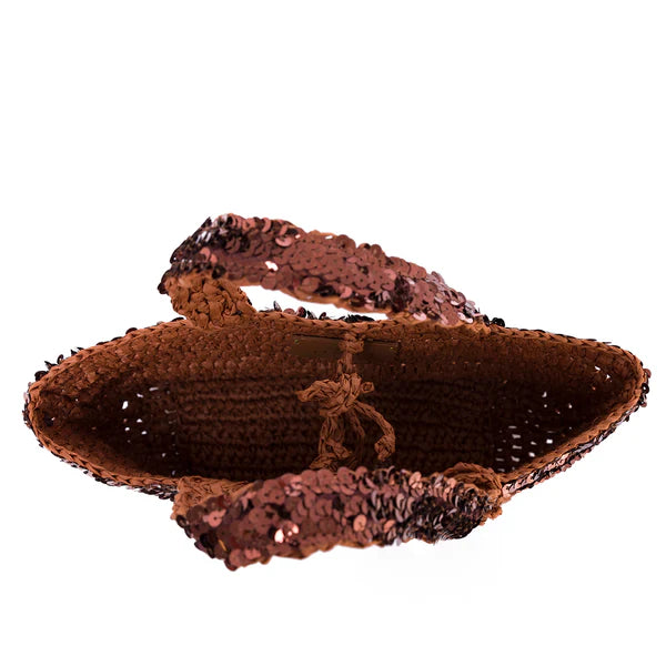 Micro Loulou In Caramel Café Sequin