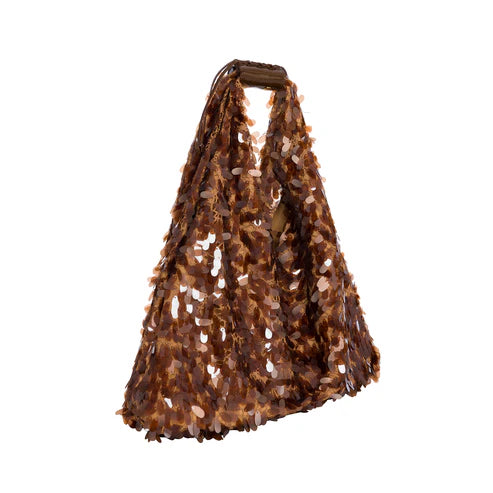Mini Agnes In Brown Sequin