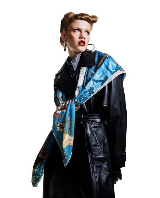 Snow Ball & Turquoise and Orange - Scarf