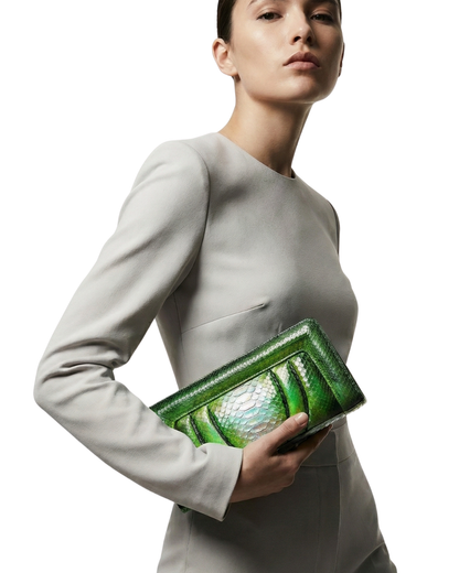 Malibu Italian Python Clutch Handbag