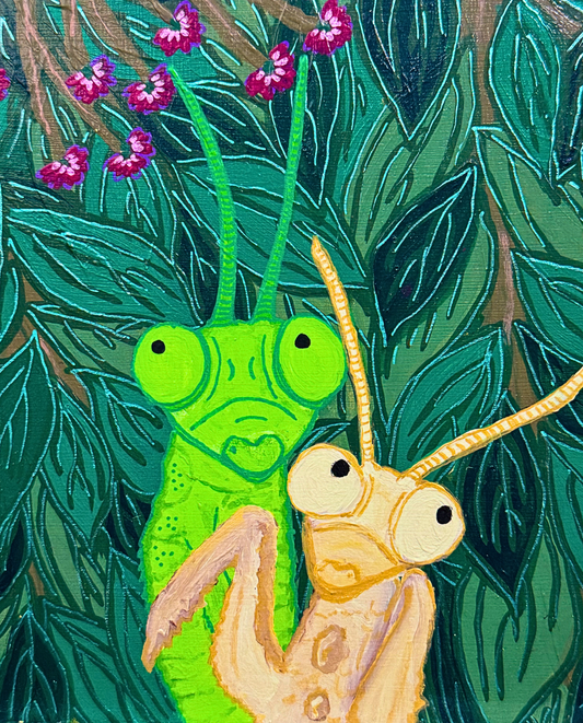 Mantis 37x62cm Neo-Organic Surrealist Painting
