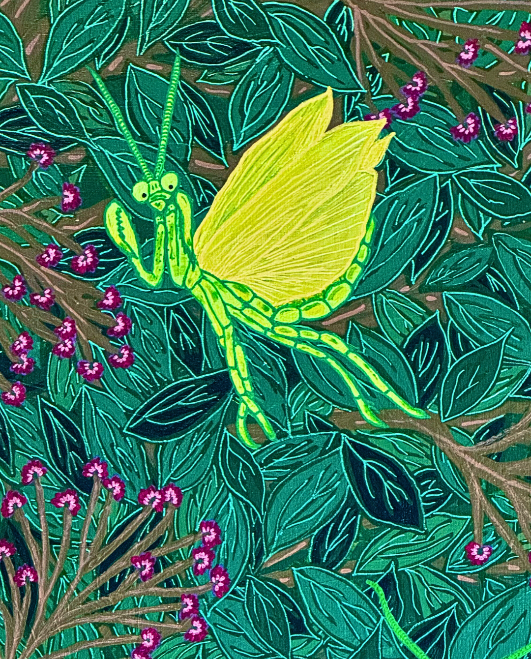 Mantis 37x62cm Neo-Organic Surrealist Painting