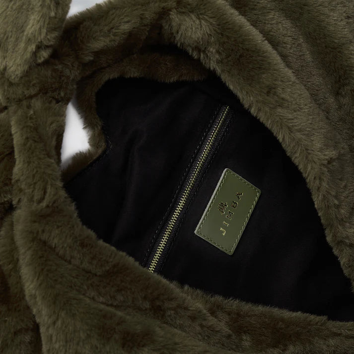 Maxi Ritz In Khaki Faux Fur