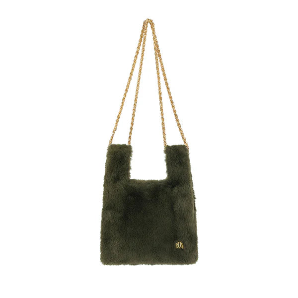 Micro Ines In Khaki Faux Fur