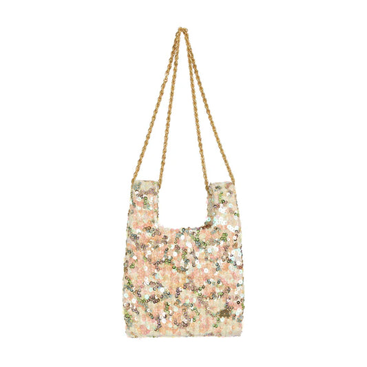 Micro Ines In Soft Pink Sequin-Embellished Tweed