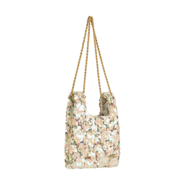 Micro Ines In Soft Pink Sequin-Embellished Tweed