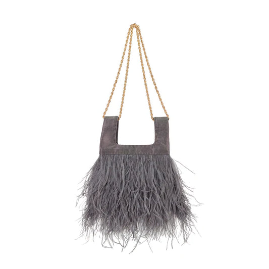 Micro Ines In Silver Silk With Feather