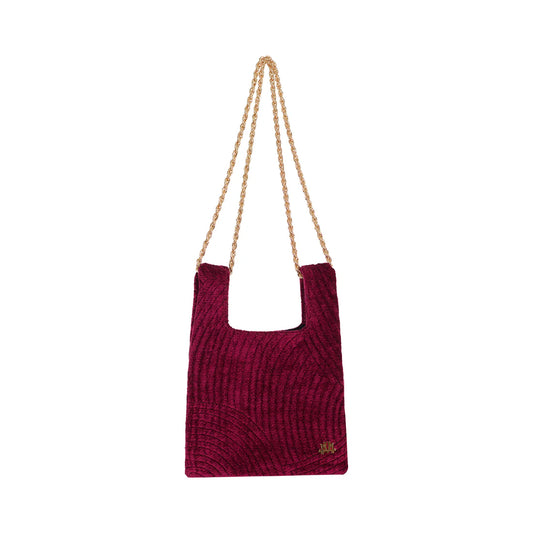 Micro Ines In Vivid Burgundy Silk Velvet
