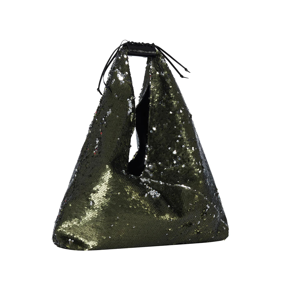 Mini Agnes In Khaki/ Silver Sequin