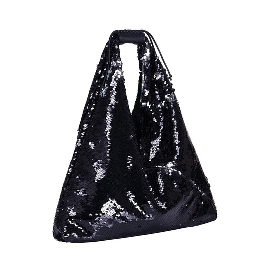 Mini Agnes In Black/ Silver Sequin