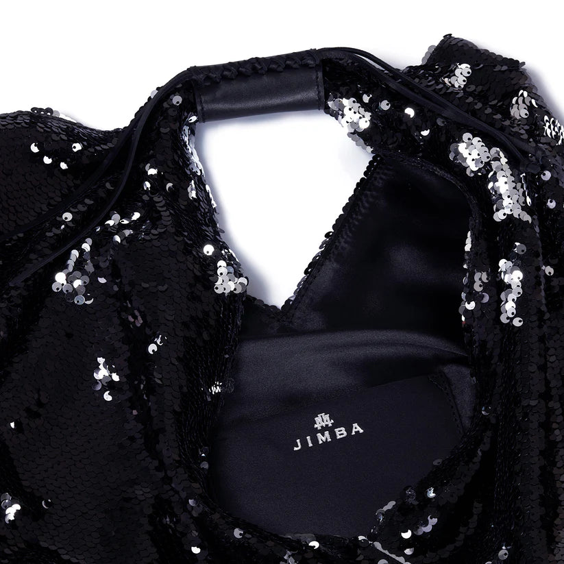 Mini Agnes In Black/ Silver Sequin