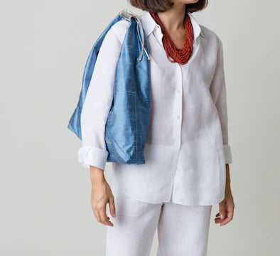 Mini Agnes In Classic Blue Silk